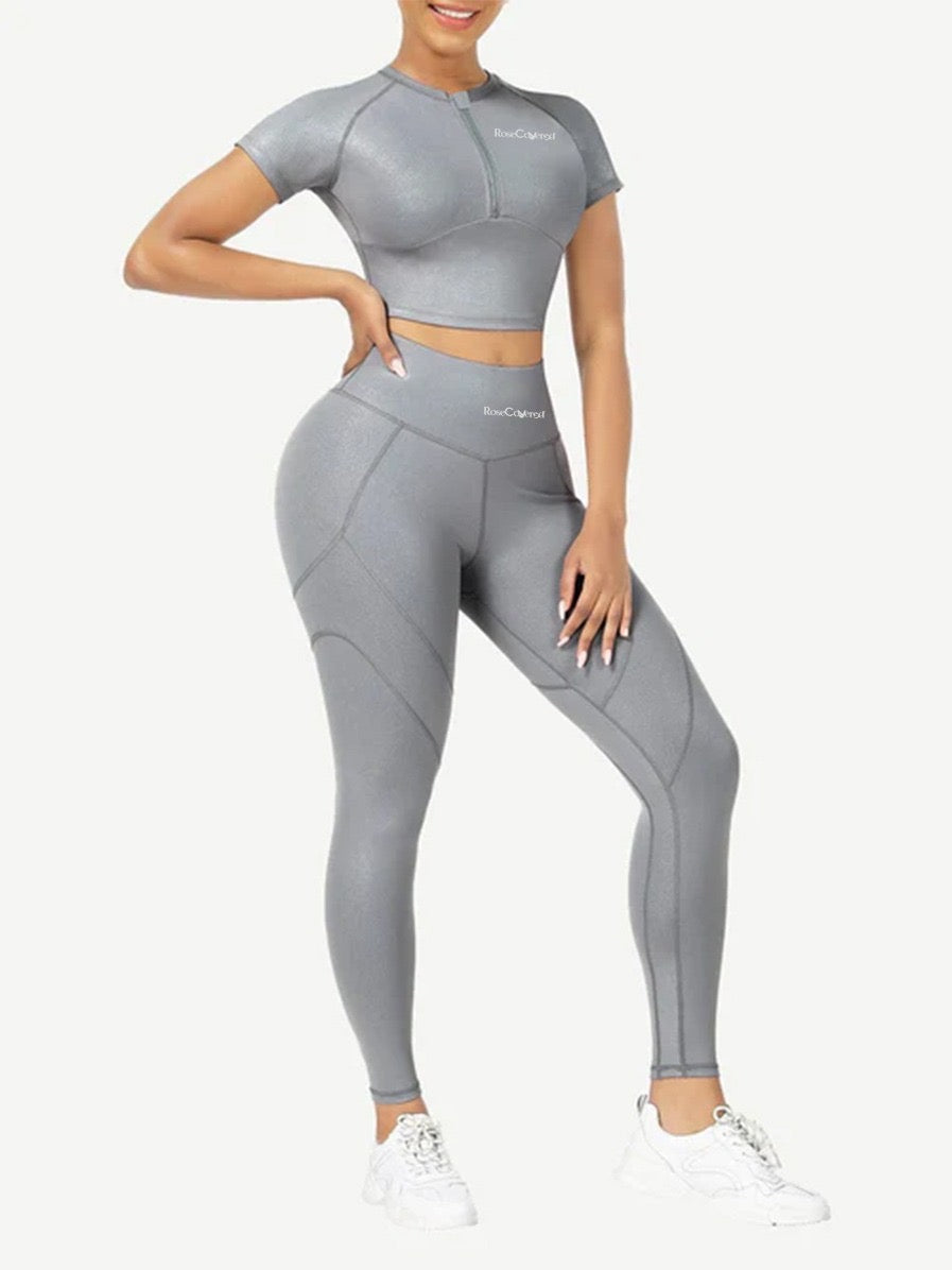Short Sleeves High Waist Yoga Suits--Available for Pre-Order