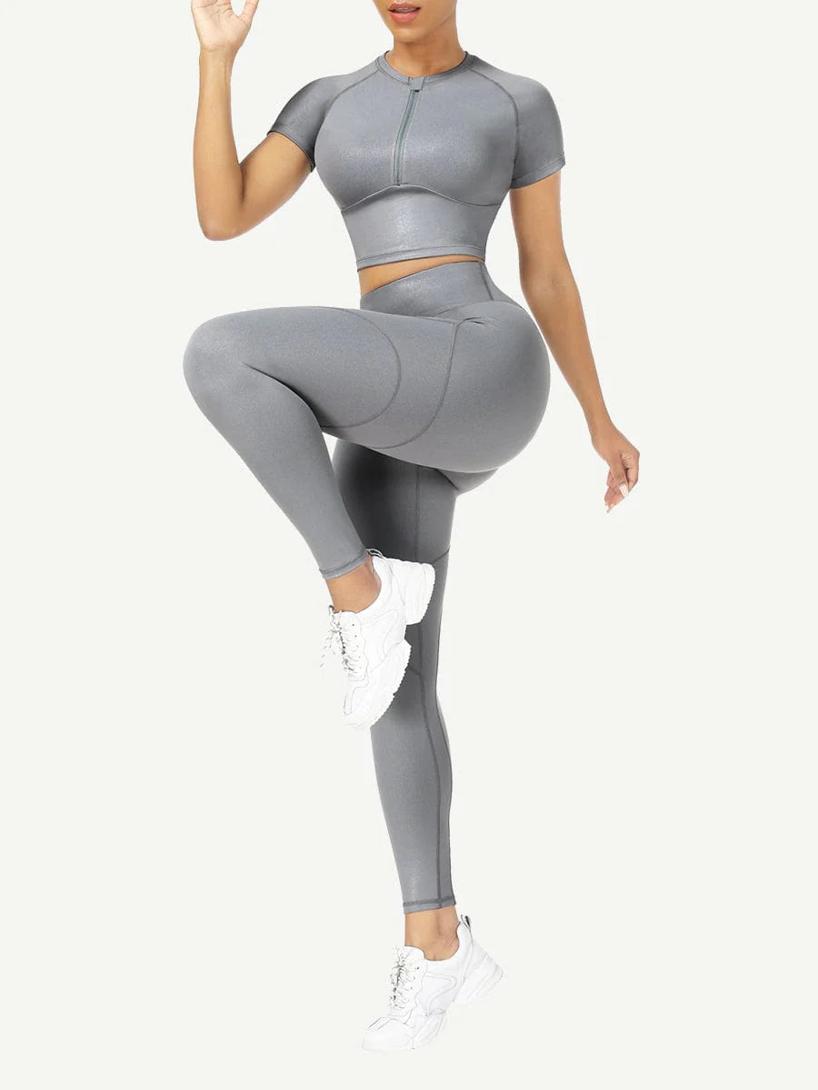 Short Sleeves High Waist Yoga Suits--Available for Pre-Order