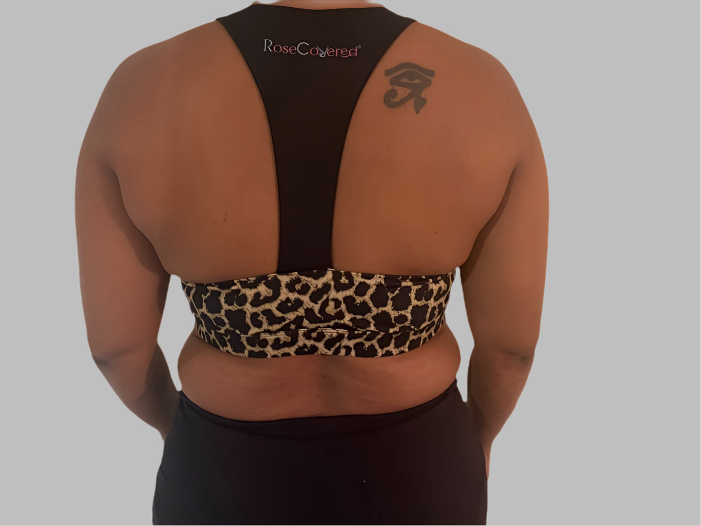 Leopard Sports Bra With Black Splice