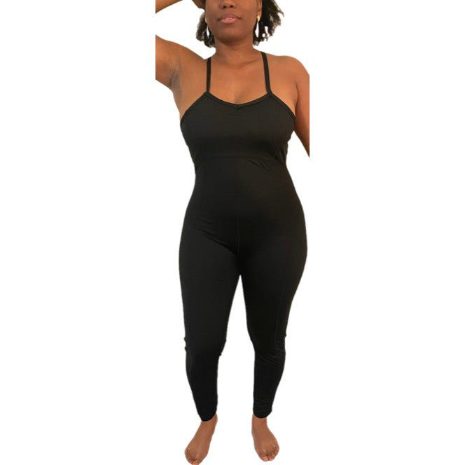 Obsidian Black Yoga Bodysuit