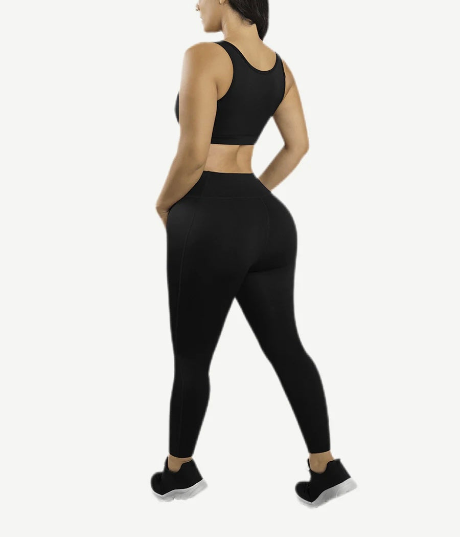 Sports Bra with Vest Bra Design Front Tulle Stitching