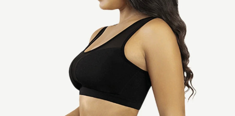 Sports Bra with Vest Bra Design Front Tulle Stitching