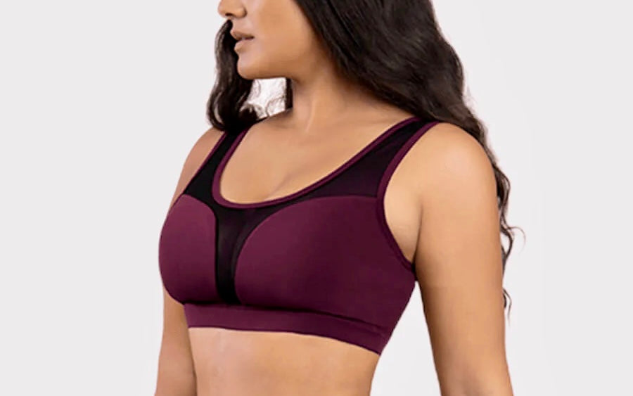 Sports Bra with Vest Bra Design Front Tulle Stitching