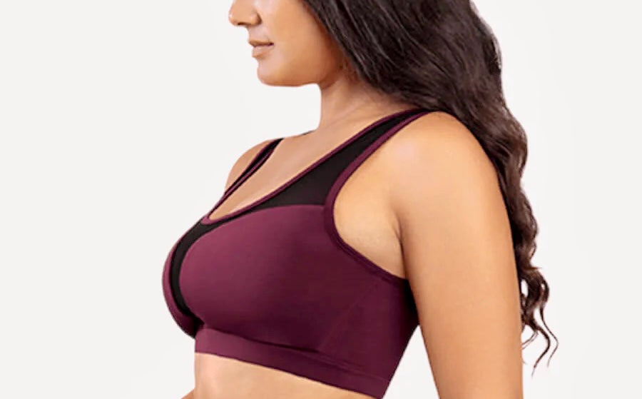 Sports Bra with Vest Bra Design Front Tulle Stitching
