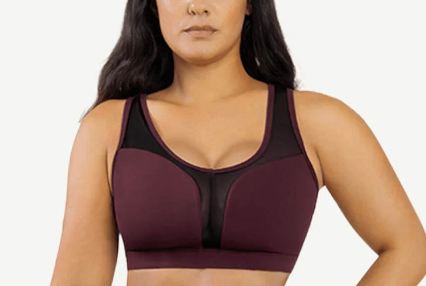 Sports Bra with Vest Bra Design Front Tulle Stitching