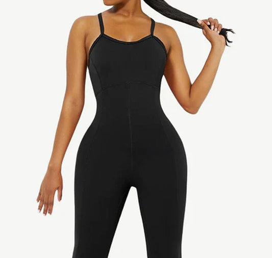 Obsidian Black Yoga Bodysuit